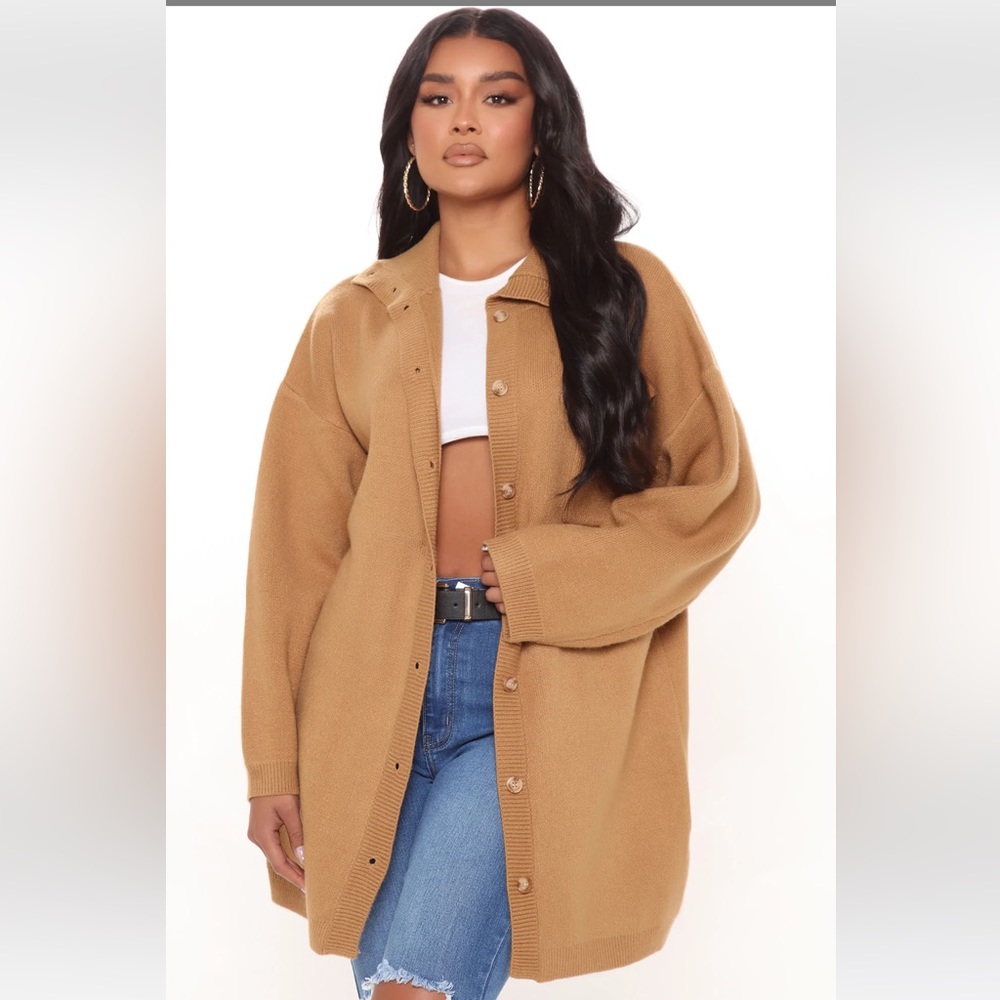 Cozy Camel Oversized Grandpa Sweater/Cartigan